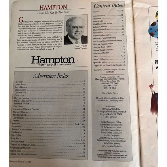 Historic Hampton Fishermans Wharf 1994 Visitors Guide Ad Advertisement Map Bookl - Picture 3 of 7
